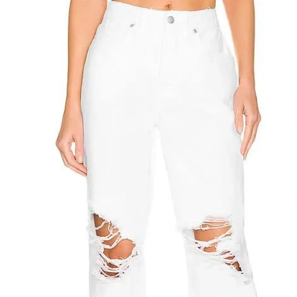 Good American White Distressed Denim - Picture 1 of 4